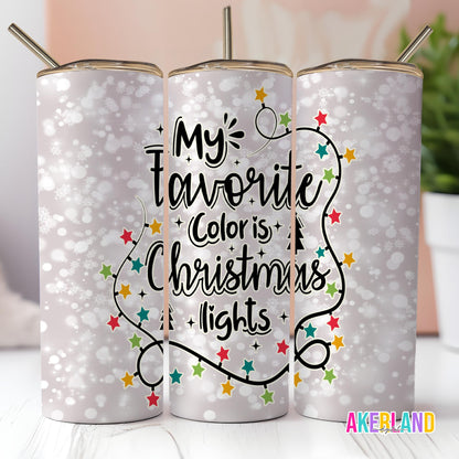 Christmas Lights Tumbler Design - 20oz Sublimation PNG (Digital Download)