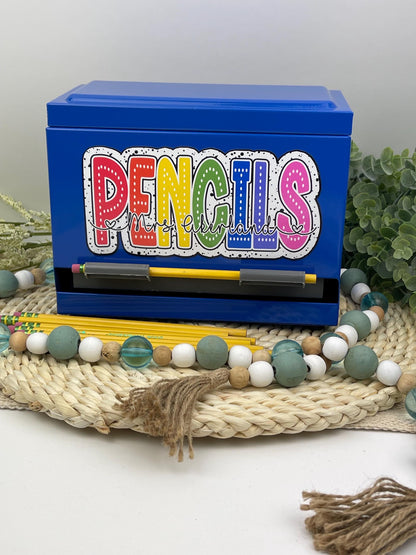 Personalized Pencil Dispenser Decal - Digital Download Only - Personalized with a name to make your own decal for a pencil dispenser.