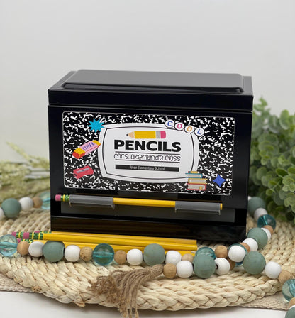 Personalized Pencil Dispenser Decal - Digital Download Only - Personalized with a name to make your own decal for a pencil dispenser.