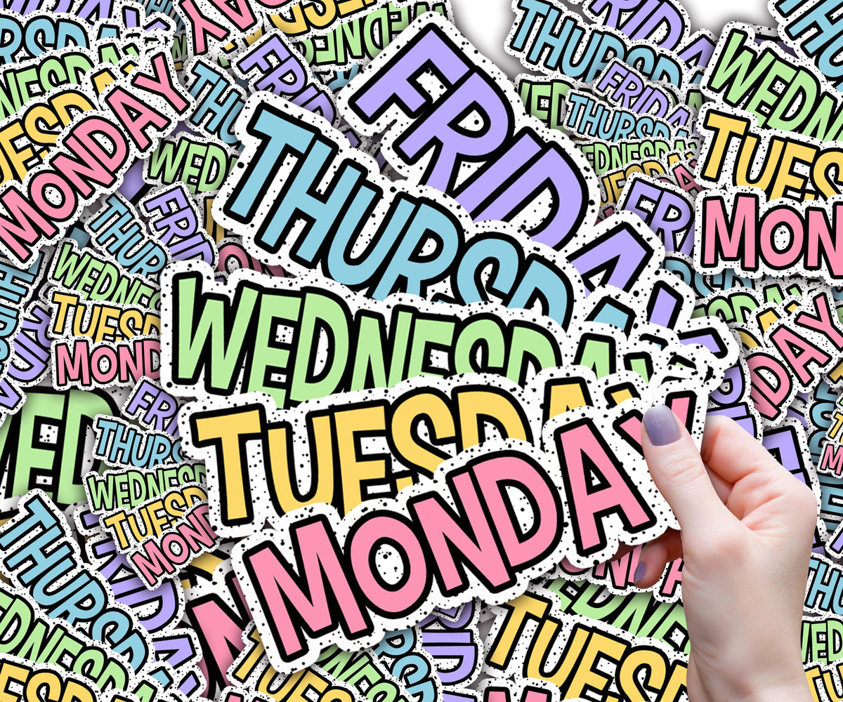 Customizable Magnets for Classroom Whiteboard, Rainbow Theme Monday - Friday SET or Custom 1-2 Line Words, Teacher Supplies and Room Decor