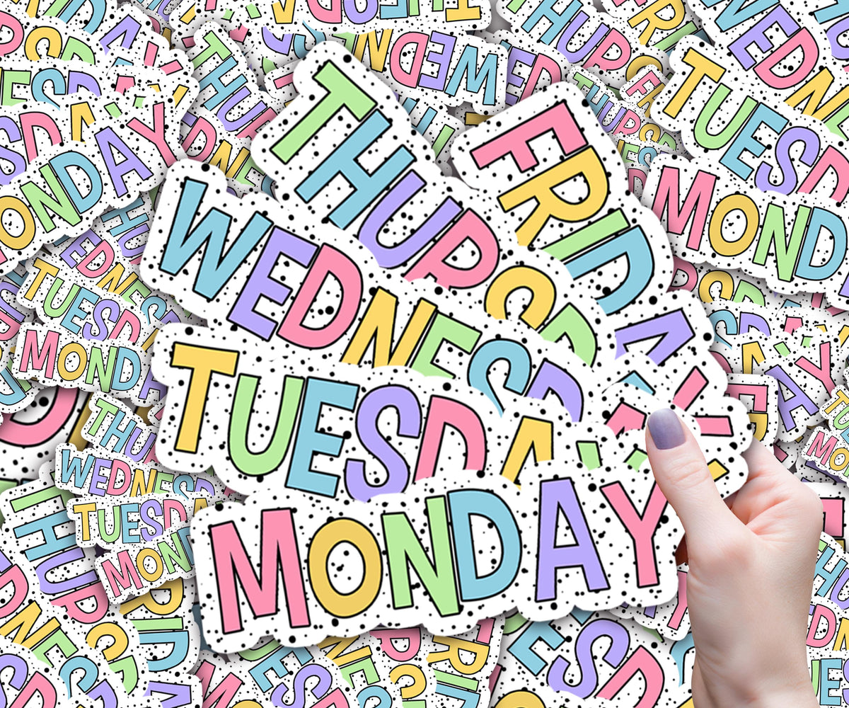 Days of the Week Whiteboard Magnets, Rainbow Classroom Decor