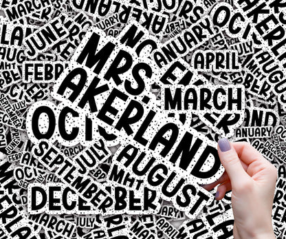 Personalized Classroom Whiteboard Magnets, Polka Dot Decor