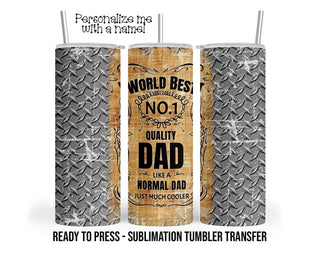 Dad Diamond Plate Tumbler Sublimation Transfer, 20oz & 30oz, Ready to Press