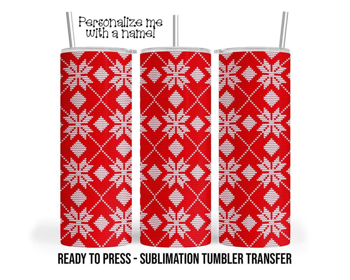Scandinavian Christmas Tumbler Sublimation Tumbler Transfer Print For 20 oz - 30 oz Tumbler - Ready To press - Heat Transfers