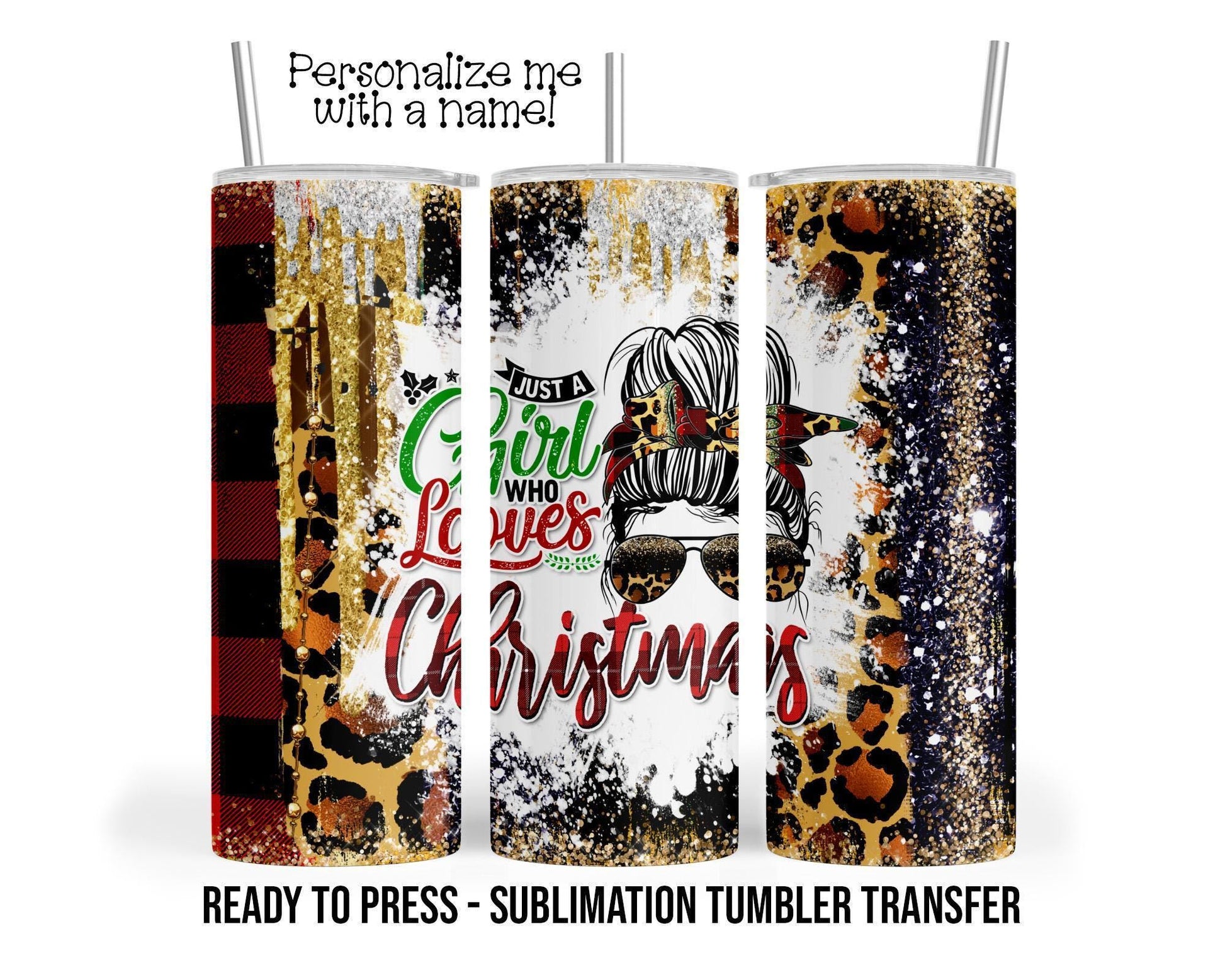 Christmas Sublimation Tumbler Transfer Print For 20 oz Tumbler - 30 oz Tumbler - Ready To press - Heat Transfers