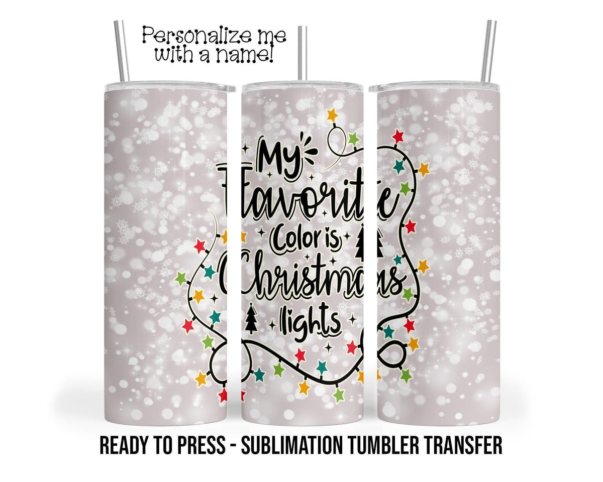 Christmas Lights Sublimation Tumbler Transfer Print For 20 oz Tumblers - 30 oz Tumblers - Ready To press - Heat Transfers