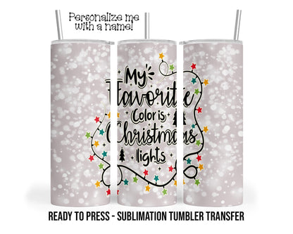 Christmas Lights Sublimation Tumbler Transfer Print For 20 oz Tumblers - 30 oz Tumblers - Ready To press - Heat Transfers