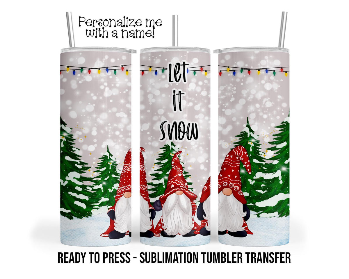 Christmas Gnome Sublimation Tumbler Transfer Print For 20 oz Tumblers Ready To press - Heat Transfers