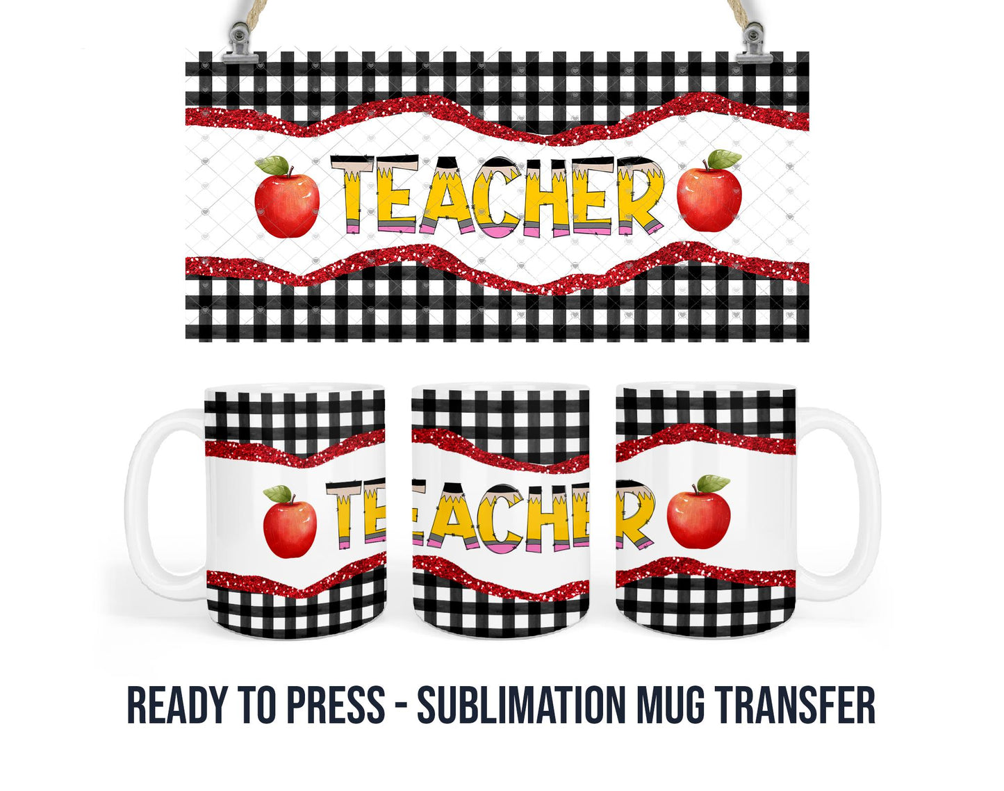 Teacher Sublimation Mug Transfer Print For 11 oz - 15 oz Mugs - Ready To press Heat Transfer