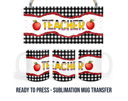 Teacher Sublimation Mug Transfer Print For 11 oz - 15 oz Mugs - Ready To press Heat Transfer