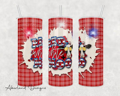 Red White and Moo Sublimation Tumbler Transfer Print For 20 oz Tumblers - 30 oz Tumblers - Ready To press - Heat Transfers