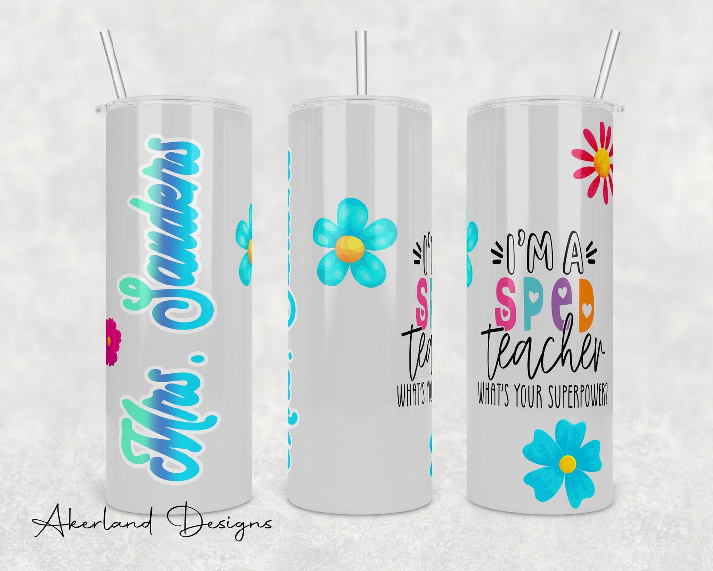 Special Ed Sublimation Tumbler Transfer Print For 20 oz Tumblers - 30 oz Tumblers - Ready To press - Heat Transfers