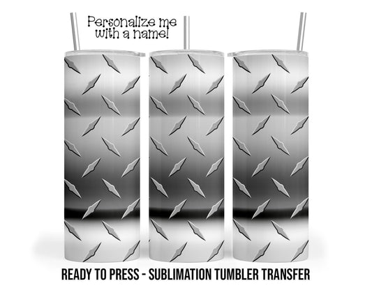 Chrome Diamond Plate Sublimation Tumbler Transfer Print For 20 oz Tumbler - 30 oz Tumbler Ready to Press Heat Transfers