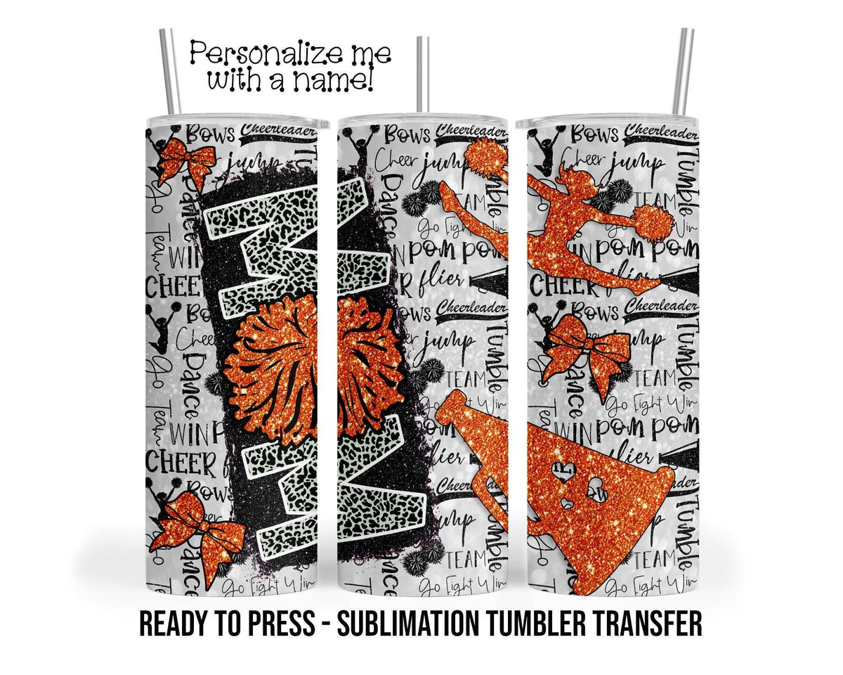 Orange Cheer Mom Sublimation Tumbler Transfer Print For 20 oz Tumbler - 30 oz Tumbler - Ready To press - Heat Transfers