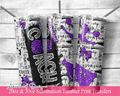 Purple Assistant Cheer COACH Sublimation Tumbler Transfer Print 20 oz -30 oz Tumbler - Ready To press - Heat Transfers