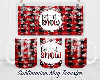 Christmas - Sublimation Transfer Print For 11 oz - 15 oz Mugs - Ready To press - Heat Transfer