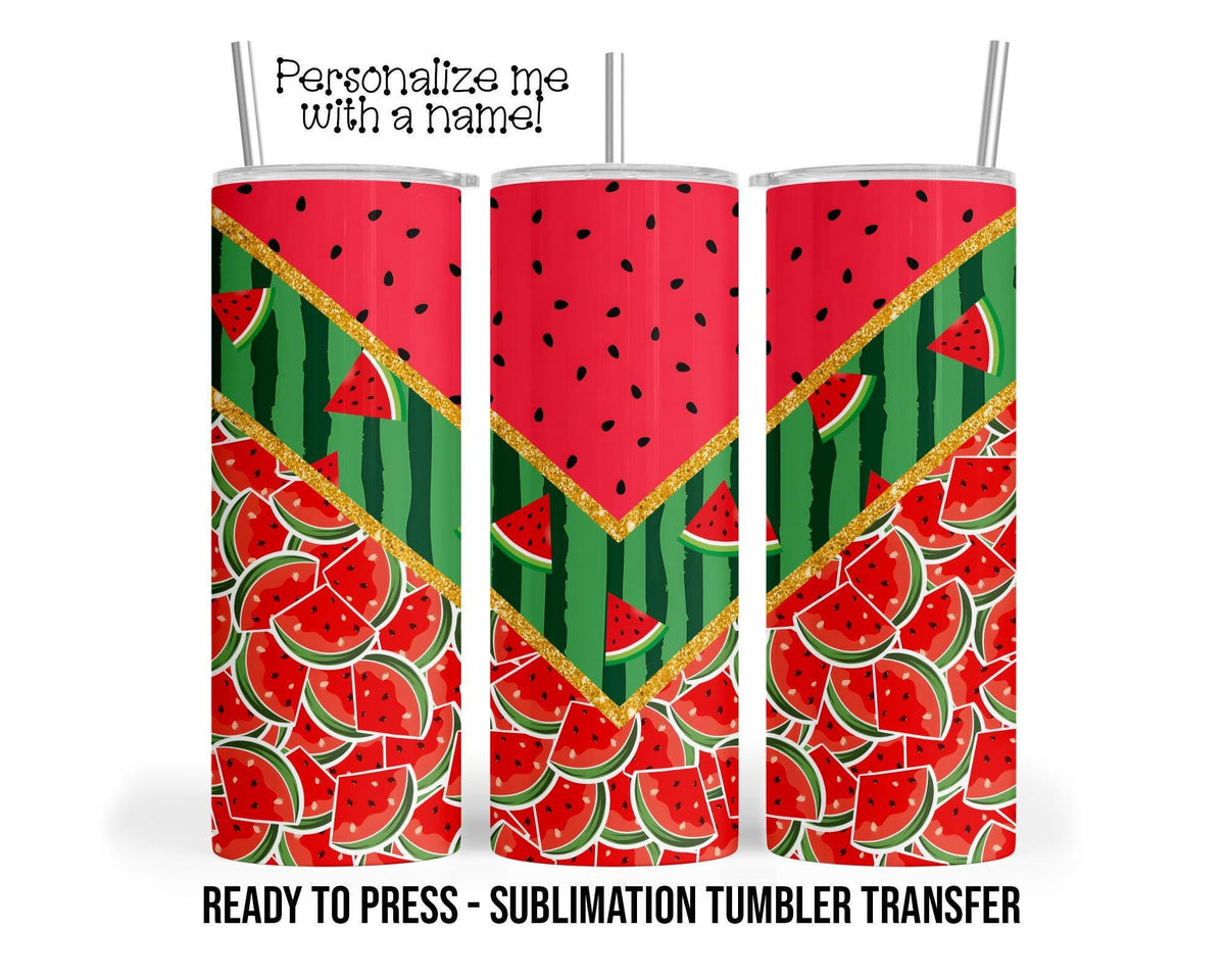 Watermelon, Summer Sublimation Tumbler Transfer Print For 20 oz Tumbler - 30 oz Tumbler Ready To press Heat Transfers