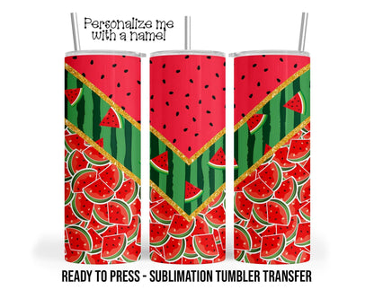 Watermelon, Summer Sublimation Tumbler Transfer Print For 20 oz Tumbler - 30 oz Tumbler Ready To press Heat Transfers