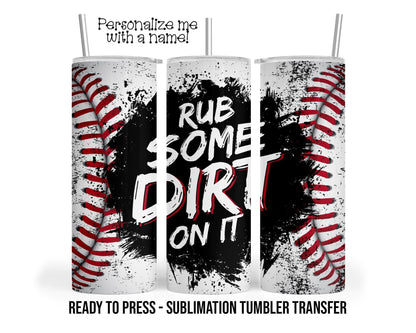 Baseball Sublimation Tumbler Transfer Print For 20 oz Tumblers - 30 oz Tumblers - Ready To press Heat Transfers