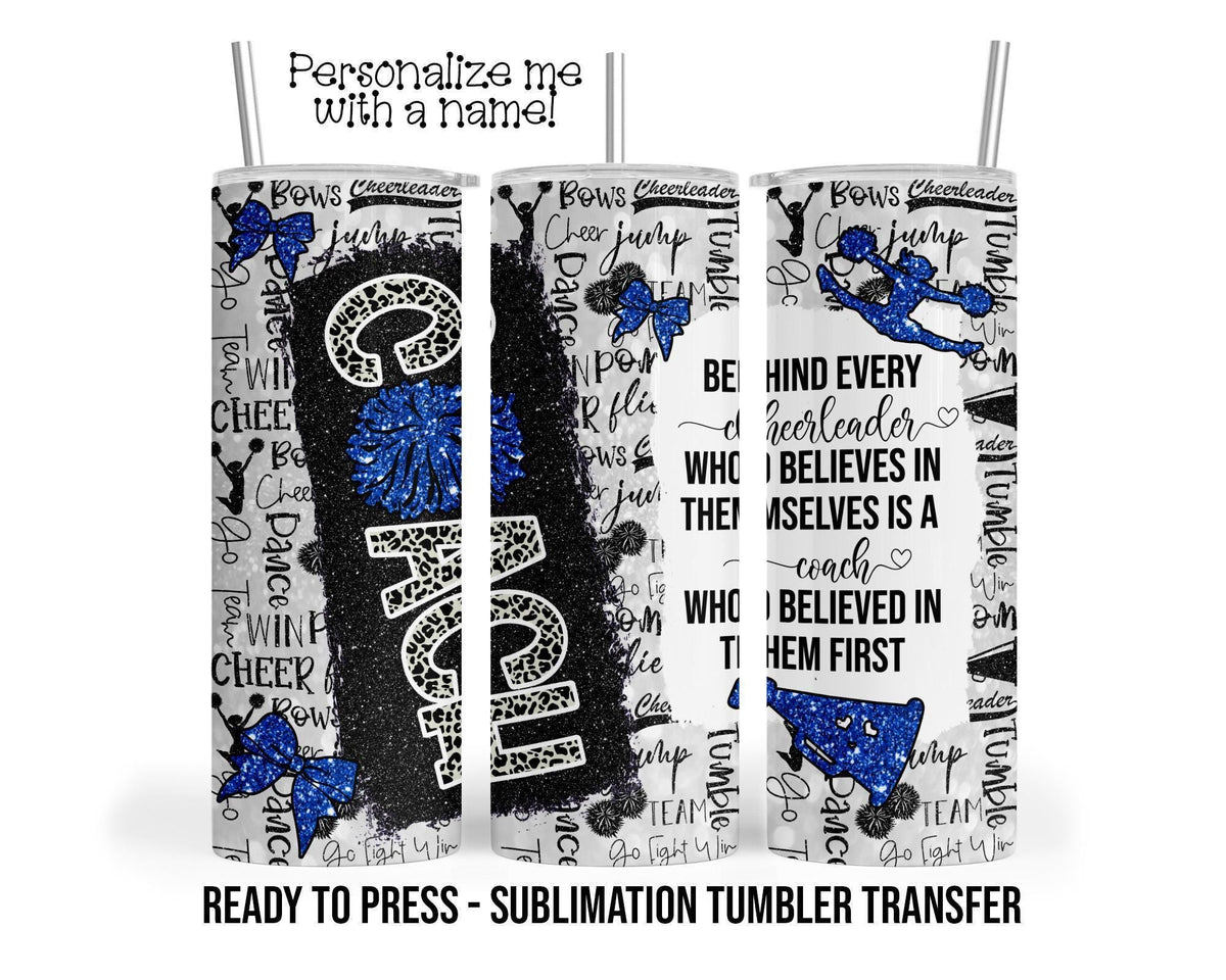 Blue Cheer Coach Sublimation Tumbler Transfer Print For 20 oz Tumbler - 30 oz Tumbler Ready to Press Heat Transfers