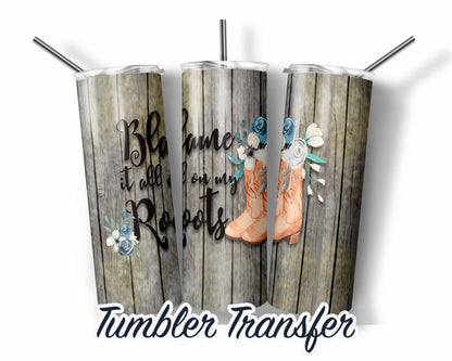 Cowgirl Boots Sublimation Tumbler Transfer Print For 20 oz Tumblers - 30 oz Tumblers - Ready To press - Heat Transfers