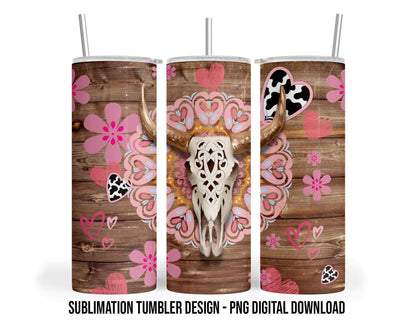 Western Valentine 20oz Sublimation Tumbler Design PNG Digital Download | 300 DPI | Valentine's Day Tumbler Wrap PNG