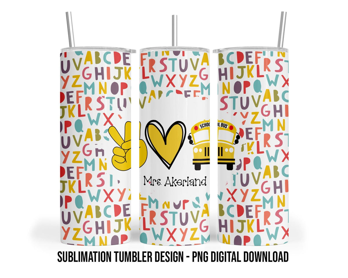 School Bus Driver 20 oz Sublimation Tumbler Design PNG Digital Download
