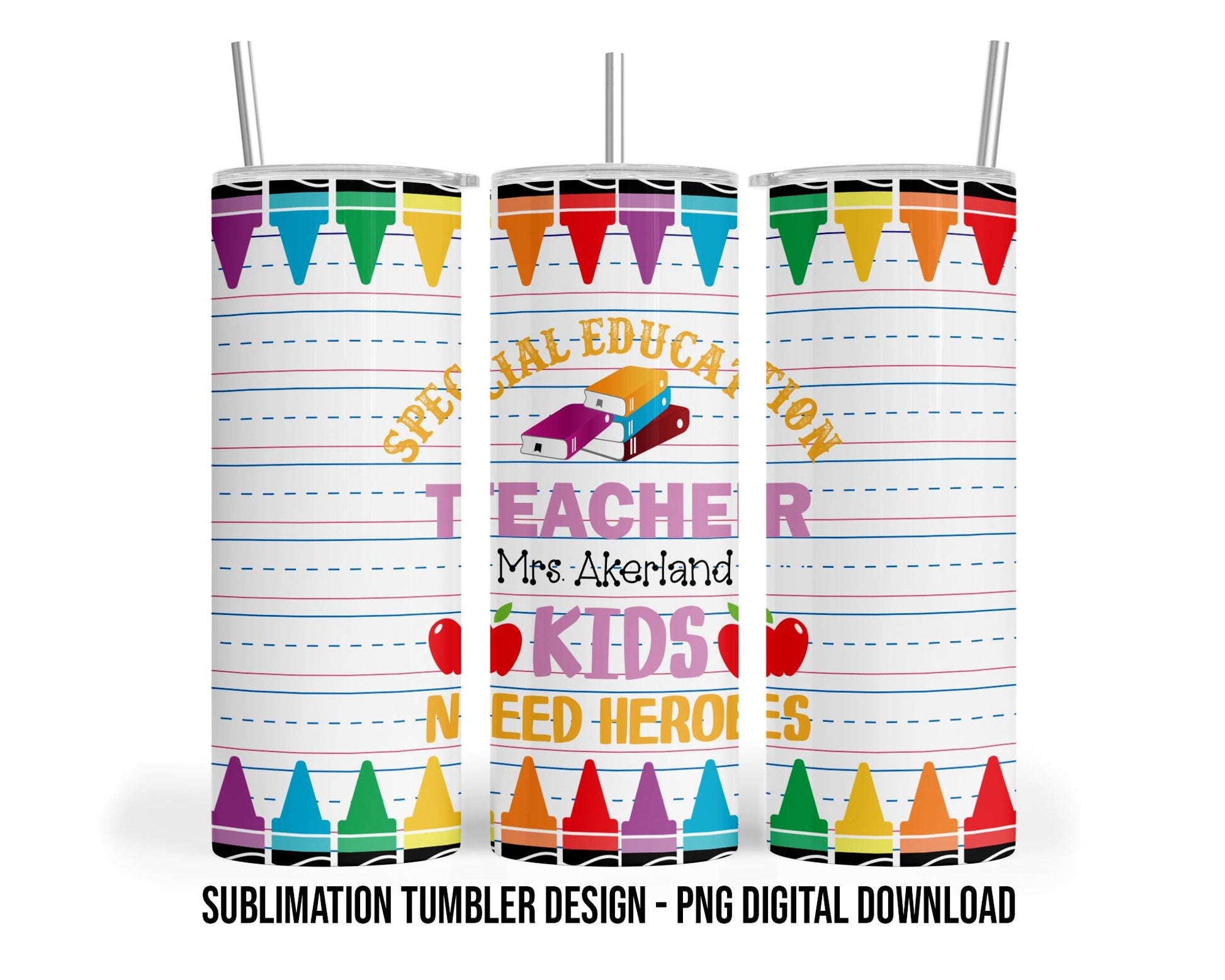 Special Education Teacher 20oz Sublimation Tumbler Design - PNG Digital Download