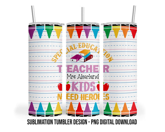 Special Education Teacher 20oz Sublimation Tumbler Design - PNG Digital Download