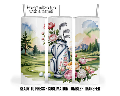 Golf Sublimation Transfer Print For 20 oz Tumbler - 30 oz Tumbler - Ready To press - Heat Transfers