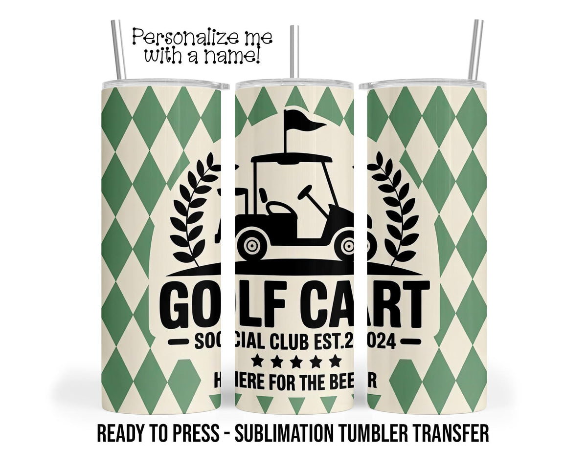 Golf Sublimation Transfer Print For 20 oz Tumbler - 30 oz Tumbler - Ready To press - Heat Transfers