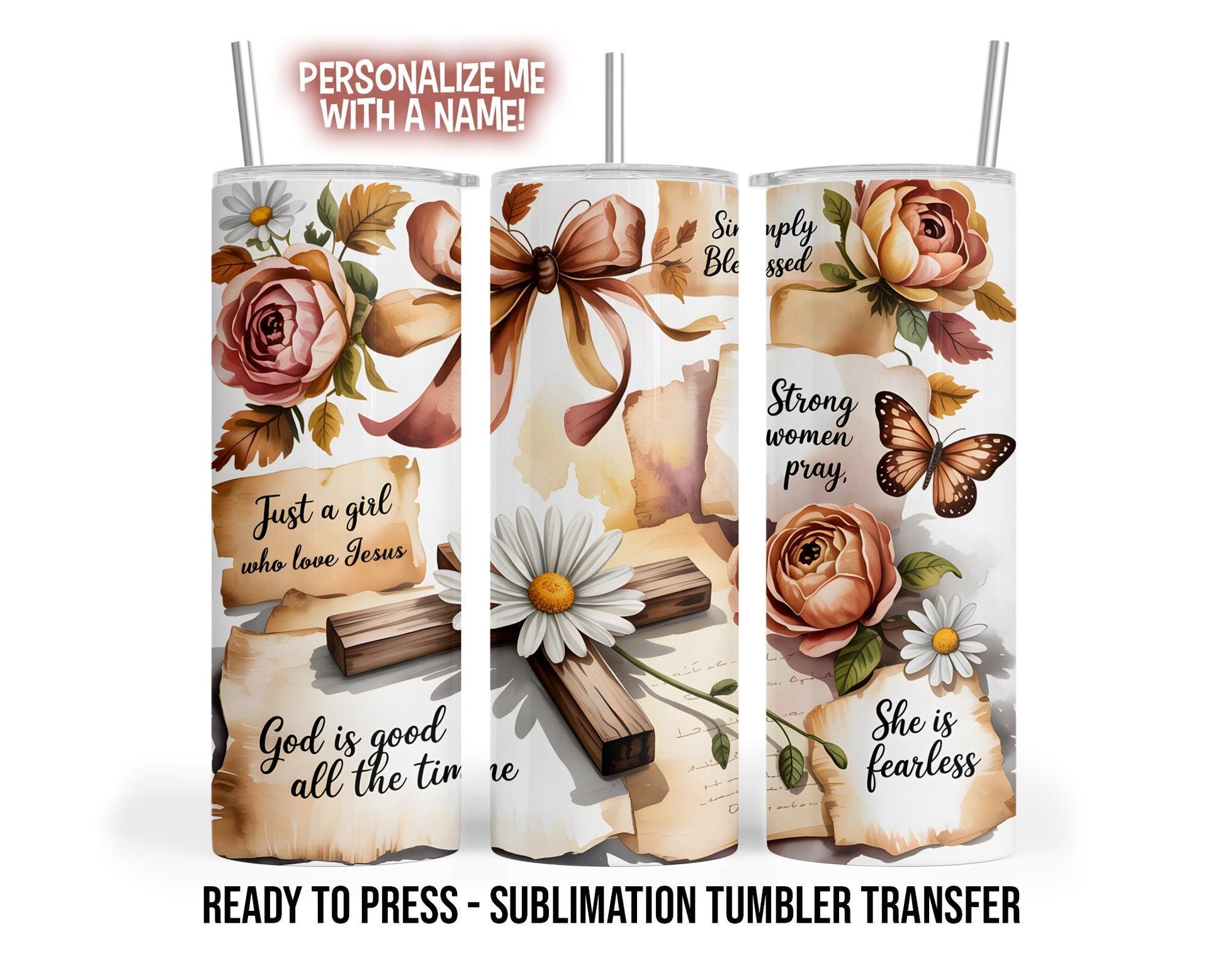 Church, Jesus, Bible, Christ, God Sublimation Tumbler Transfer Print 20oz Tumbler, Ready To press Heat Transfer