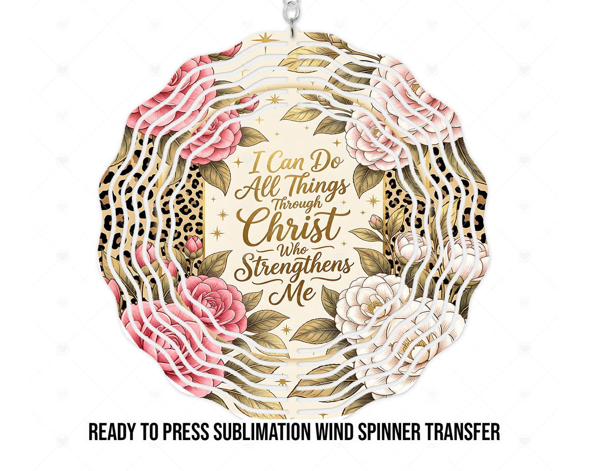 Wind Spinner Sublimation Print, Ready To press Heat Transfer | 8 in and 10 in sizes available | Christ Faith Wind Spinner