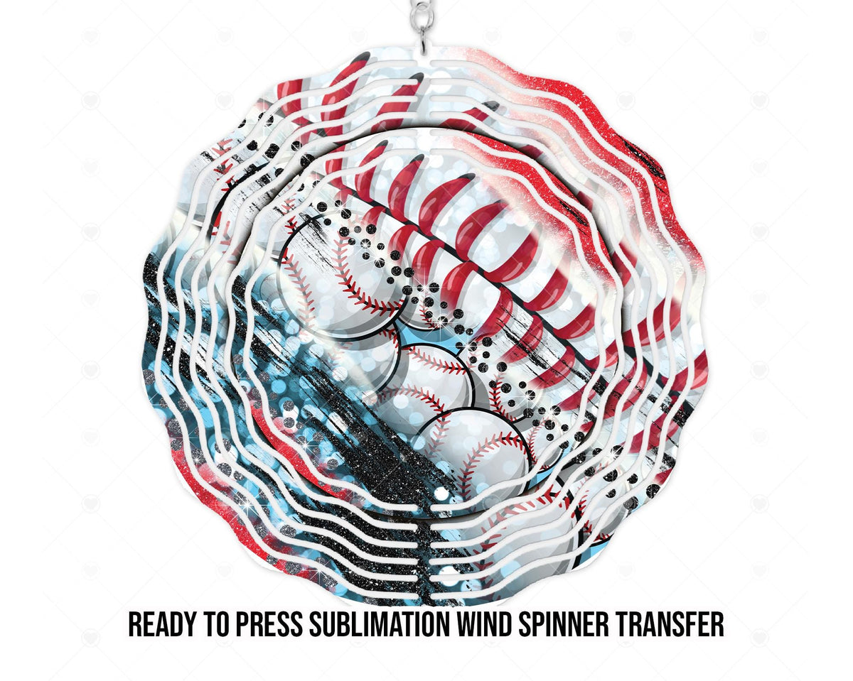 Wind Spinner Sublimation Print, Ready To press Heat Transfer | 8 in and 10 in sizes available | Baseball Wind Spinner | American Baseball