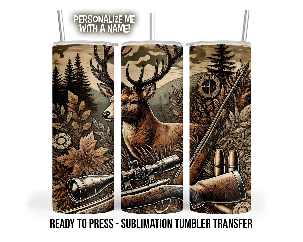 Deer Hunting Sublimation Tumbler Transfer Print 20 oz Tumbler - 30oz Tumbler - Ready To press Heat Transfers Ready to Ship