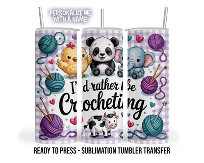 Crochet Sublimation Transfer Print For 20 oz Tumblers - 30 oz Tumblers - Ready To press - Heat Transfers