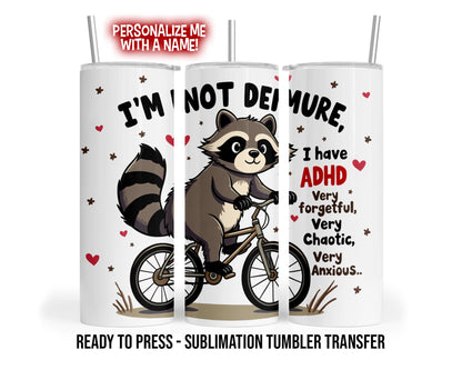 Raccoon Sublimation Transfer Print For 20 oz Tumblers - 30 oz Tumblers - Ready To press - Heat Transfers