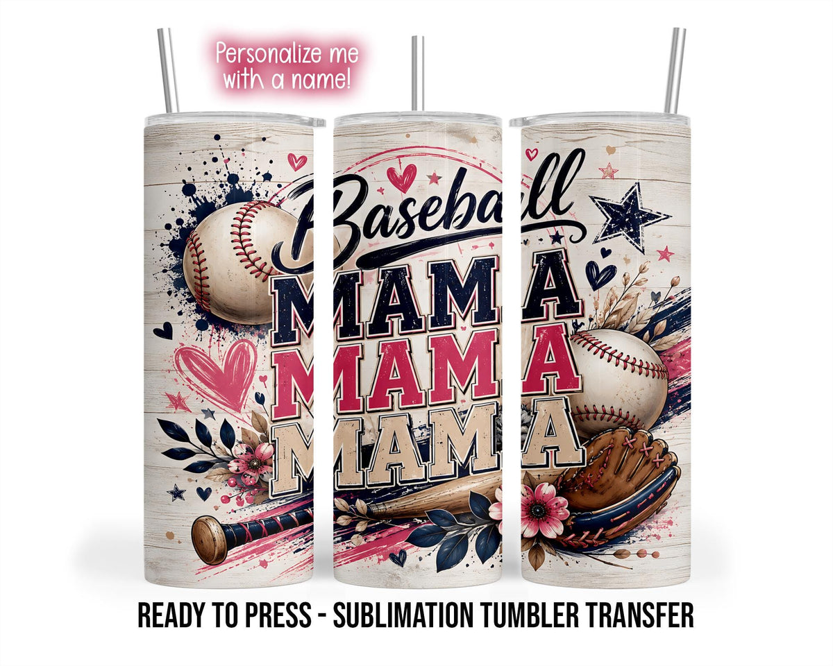 Sublimation Tumbler Transfer Print, Ready To Press Heat Transfer Patriotic Mom, Baseball Tumbler Transfers