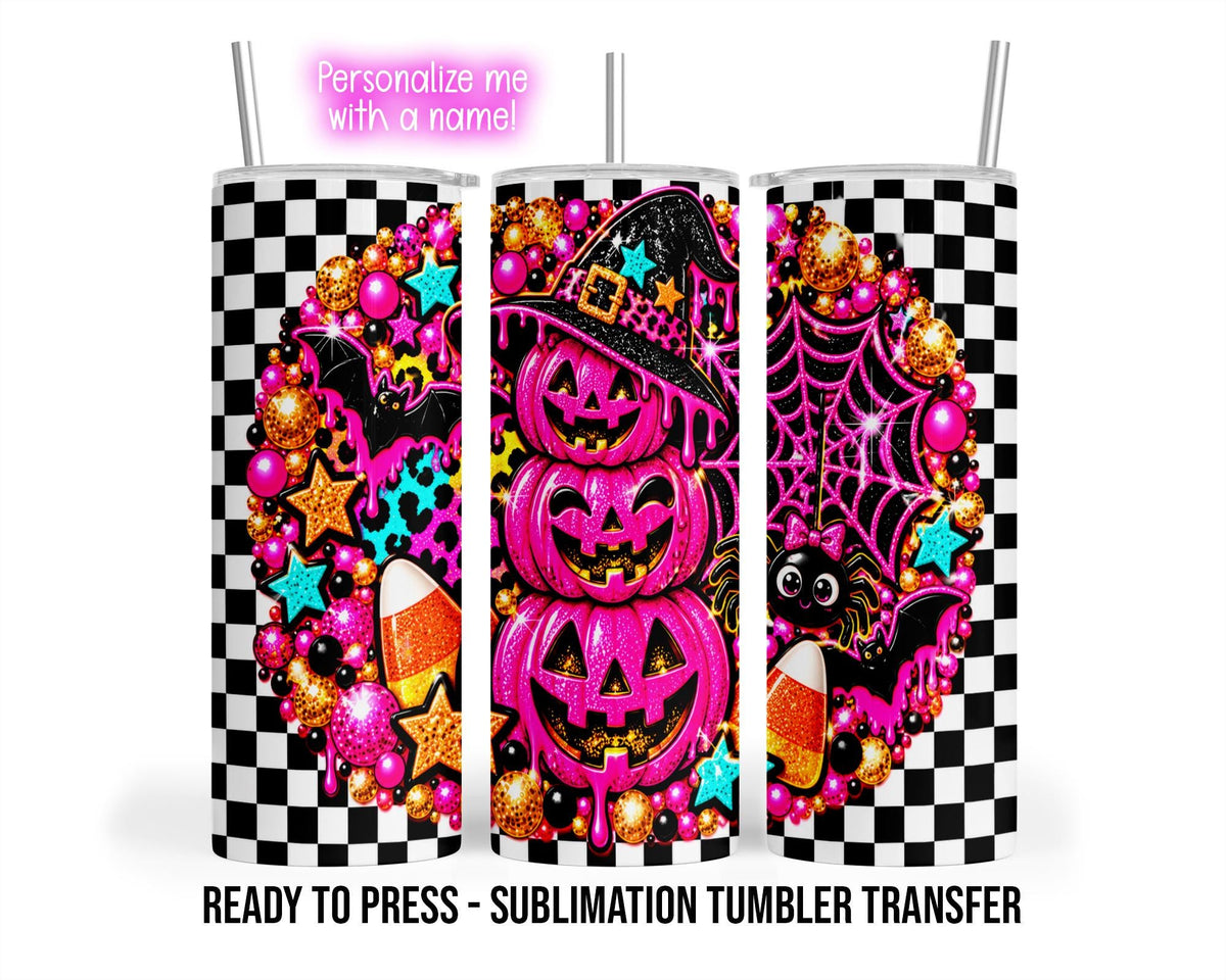 Halloween 90's Theme Sublimation Tumbler Transfer Print 20oz Tumbler, Ready To press Heat Transfer WHOLESALE