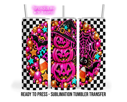 Halloween 90's Theme Sublimation Tumbler Transfer Print 20oz Tumbler, Ready To press Heat Transfer WHOLESALE