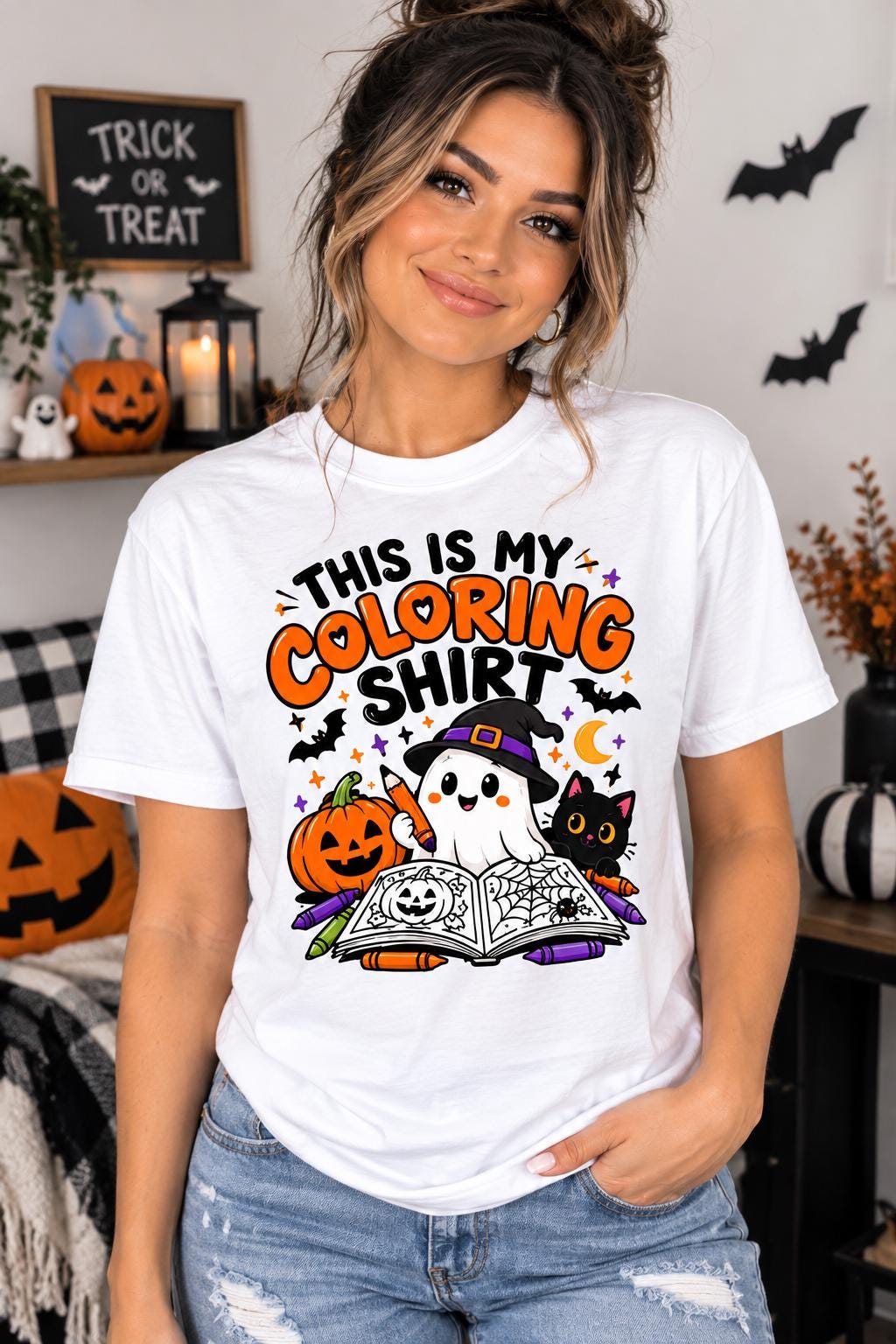 This Is My Coloring Shirt, Cute Halloween Coloring Tee, Color Loving Gift