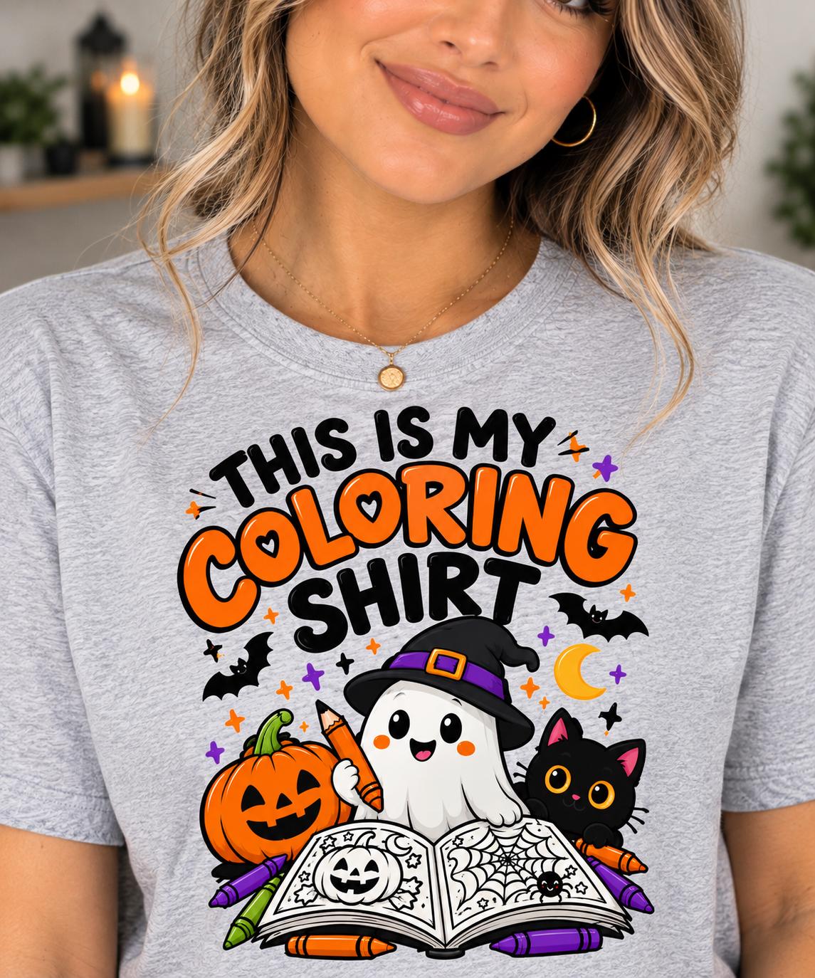 This Is My Coloring Shirt, Cute Halloween Coloring Tee, Color Loving Gift
