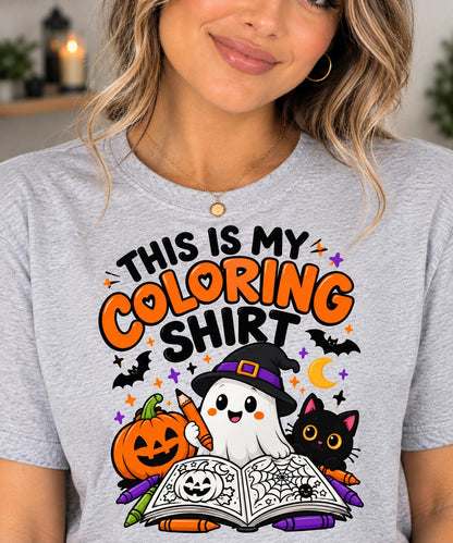 This Is My Coloring Shirt, Cute Halloween Coloring Tee, Color Loving Gift