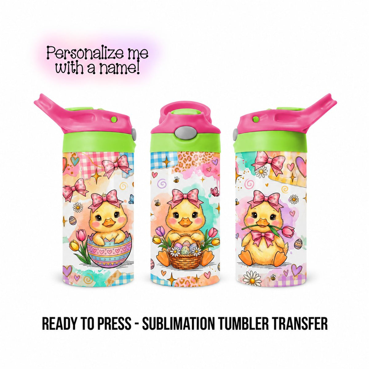 12 oz kids sublimation transfer mockup with personalization option