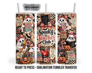 Ghost Teacher Tumbler Sublimation Transfer -  -, 20oz and 30oz Transfers, Ready to Press