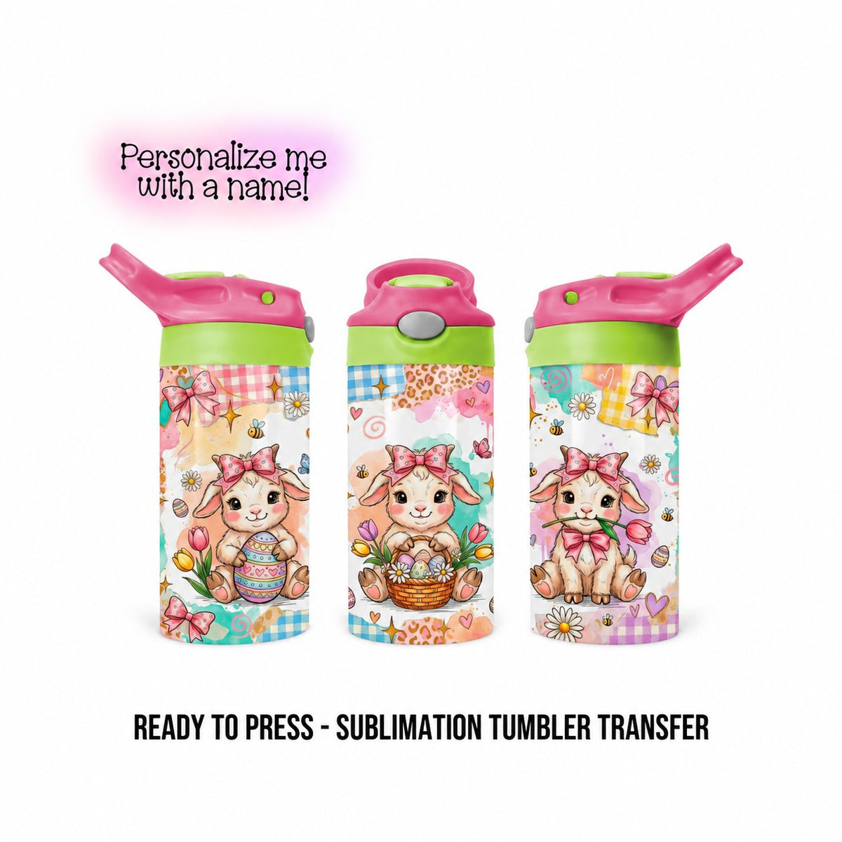 12 oz kids sublimation transfer mockup with personalization option