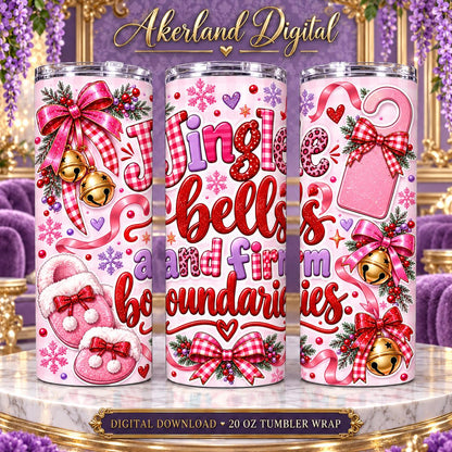 Jingle with Boundaries Christmas Tumbler Wrap PNG 20oz