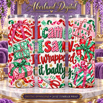 Wrap Battle Champion Christmas Tumbler Wrap PNG 20oz