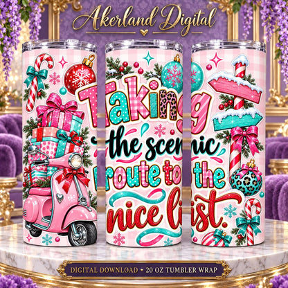 Merry Little Detour Christmas Tumbler Wrap PNG 20oz